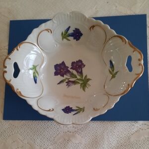 Vtg. Handpainted Floral Porcelain Dish From Johann Seltmann Vohenstraub Bavaria